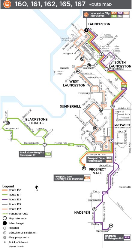 A map of the bus route