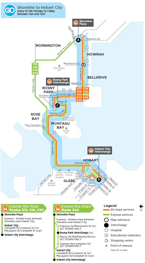 A map of the bus route