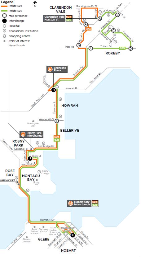 A map of the bus route